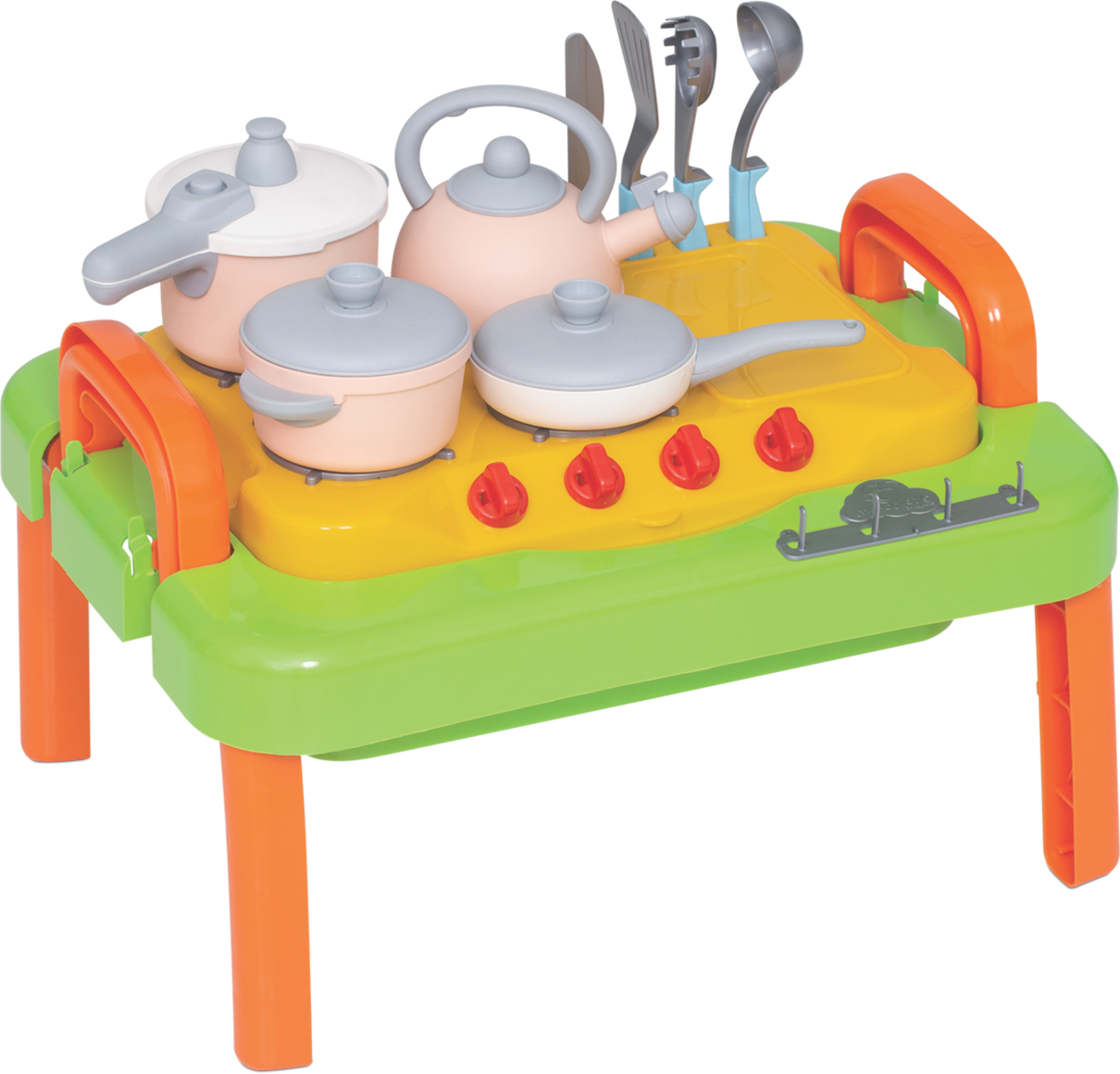 Cozinha Baby Gourmet nas cores verde, amarelo e laranja