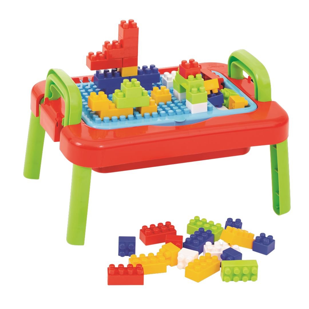Mesa Montável Mercoblocks com 64 Peças – Mercotoys